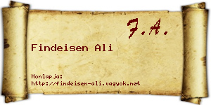 Findeisen Ali névjegykártya